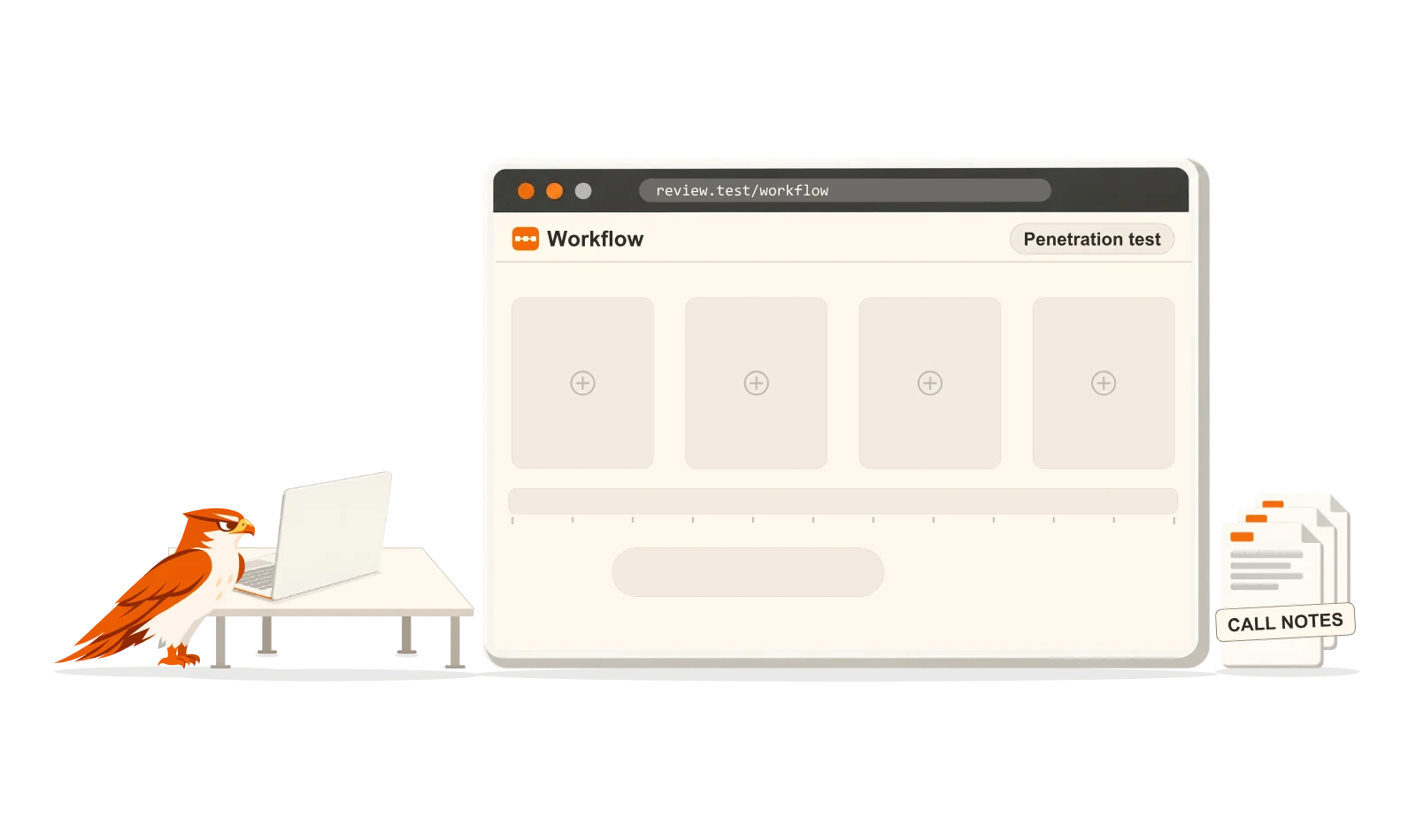 The eagle maps a client’s two-week workflow, marks the steps AI can shorten and the step that stays human-led, and the total time shrinks.