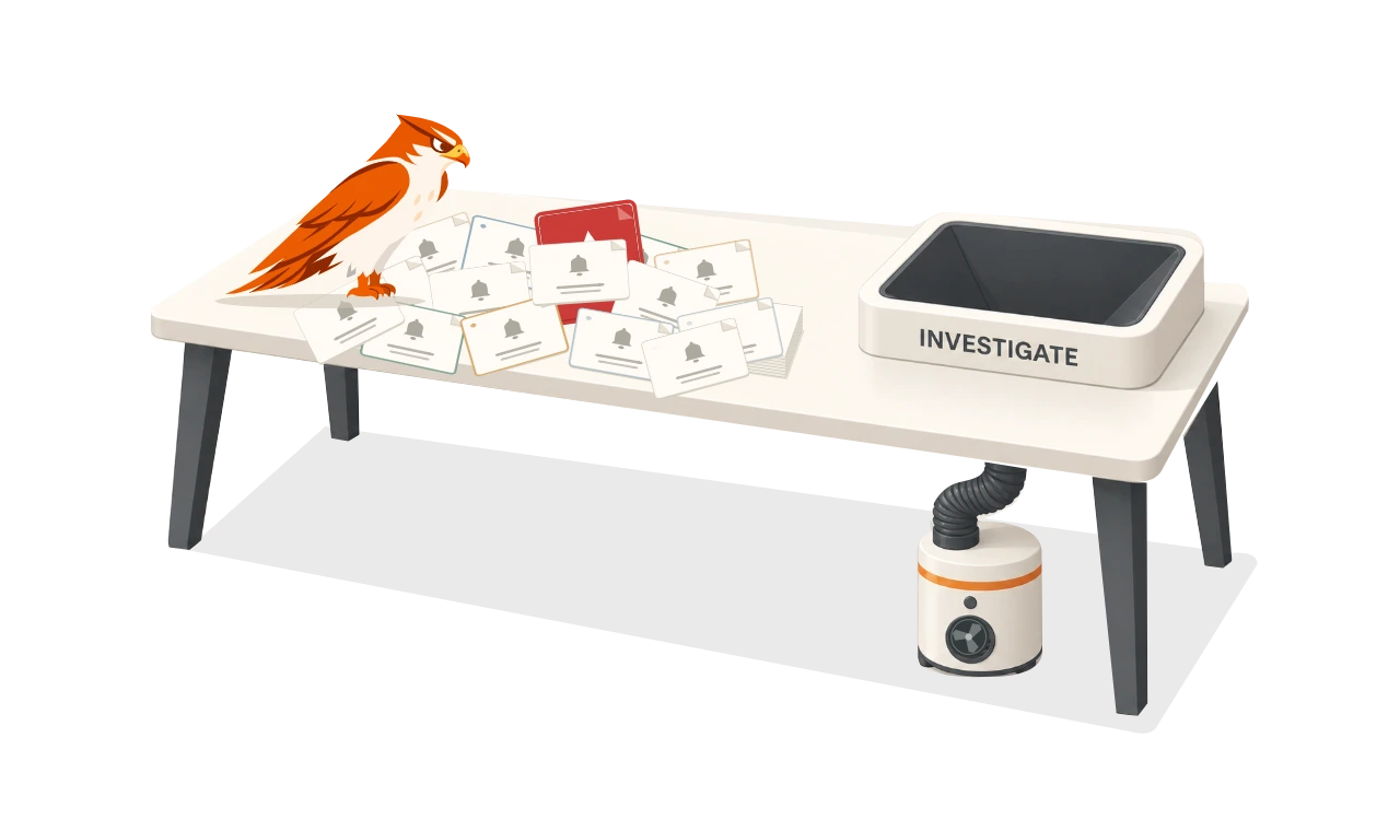 The eagle separates an important alert from repeated notifications and investigates it.
