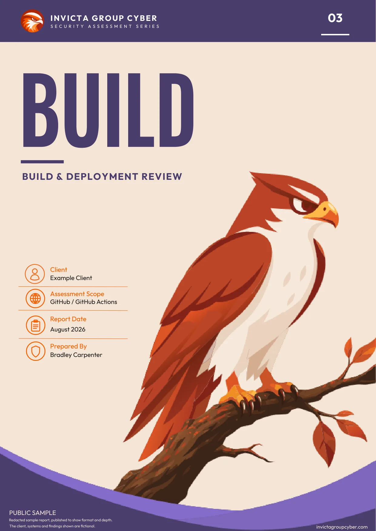 Sample Build & Deployment Review cover: Build, number 03 in the assessment series