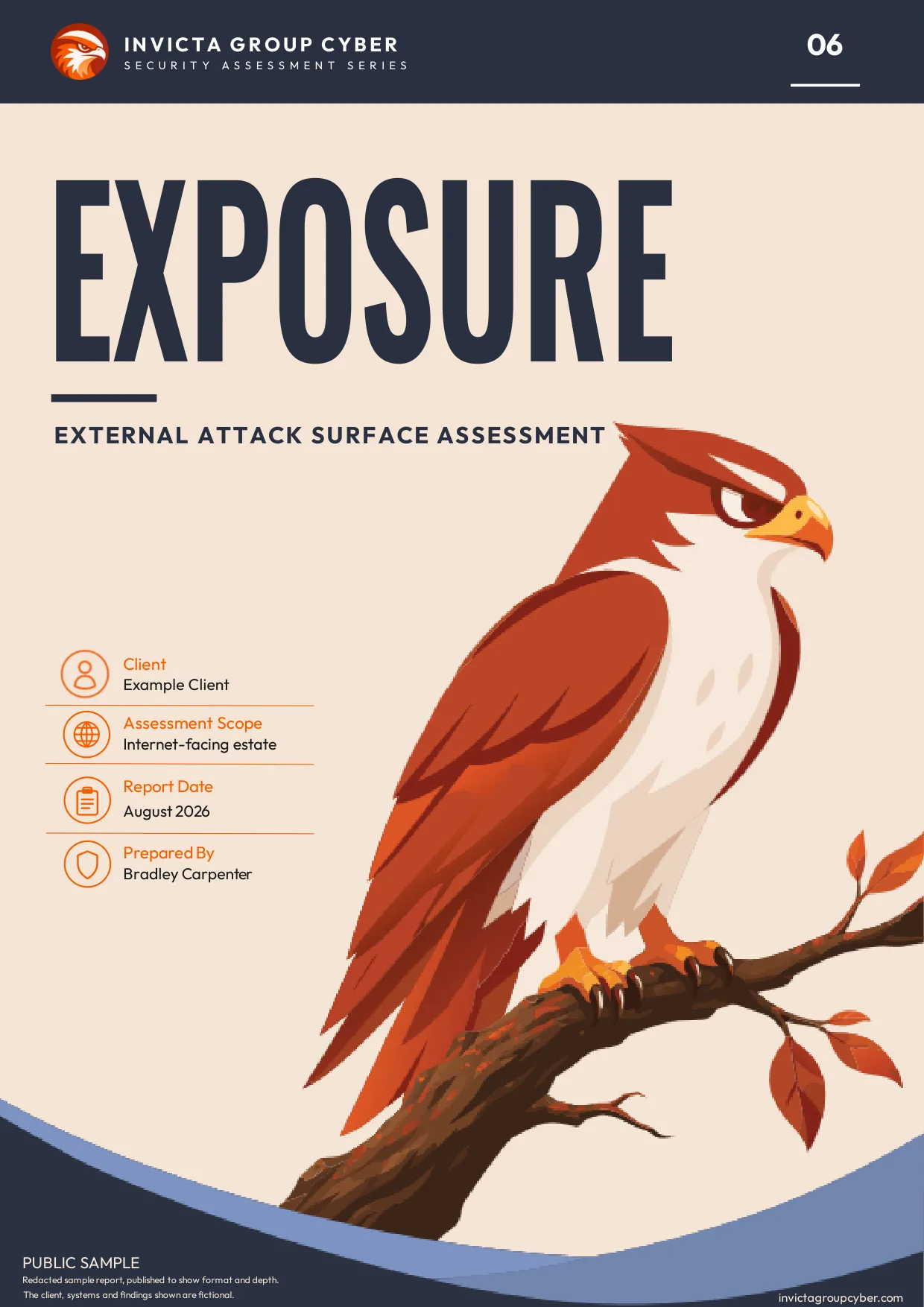 Sample External Attack Surface Assessment cover: Exposure, number 06 in the assessment series