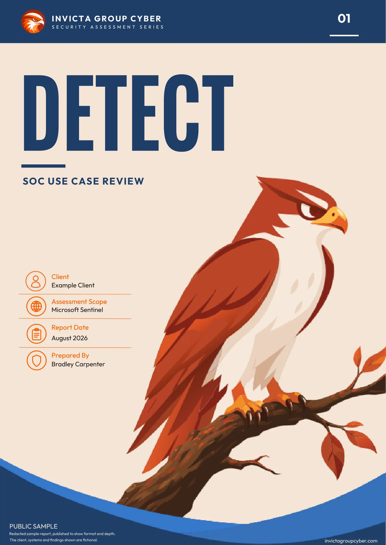Sample SOC Use Case Review cover: Detect, number 01 in the assessment series